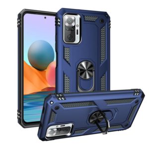 For Xiaomi Redmi Note 10 Pro Shockproof TPU + PC Protective Case with 360 Degree Rotating Holder(Blue) (OEM)