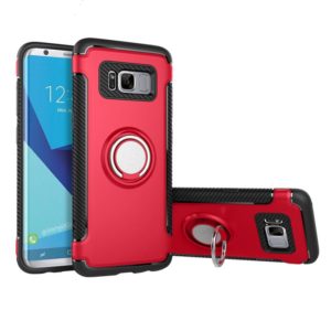For Galaxy S8 Phone Ring Armor TPU + PC 360 Degrees Rotation Magnetic Phone Ring Stent Combination Case(Red) (OEM)