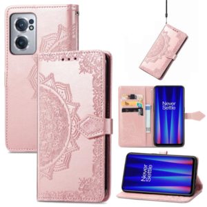 For OnePlus Nord CE 2 5G Mandala Flower Embossed Leather Phone Case(Rose Gold) (OEM)