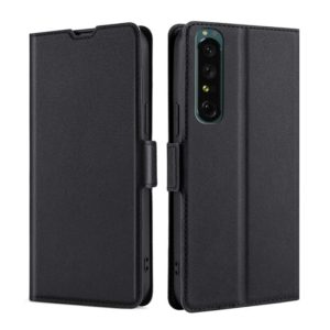 For Sony Xperia 1 IV Ultra-thin Voltage Side Buckle Flip Leather Case(Black) (OEM)