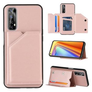 For OPPO Realme 7 Skin Feel PU + TPU + PC Back Cover Shockproof Case with Card Slots & Holder & Photo Frame(Rose Gold) (OEM)