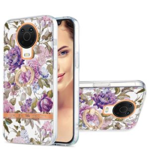 For Nokia G20 / G10 Ring IMD Flowers TPU Phone Case(Purple Peony) (OEM)