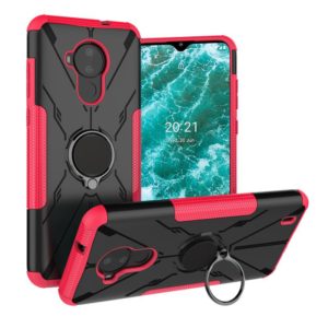For Nokia C30 Armor Bear Shockproof PC + TPU Phone Protective Case with Ring Holder(Rose Red) (OEM)