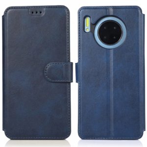 For Huawei Mate 30 Calf Texture Magnetic Buckle Horizontal Flip Leather Case with Holder & Card Slots & Wallet & Photo Frame(Blue) (OEM)