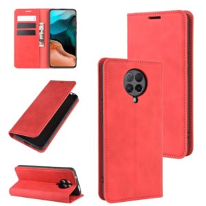 For Xiaomi Redmi K30 Pro Retro-skin Business Magnetic Suction Leather Case with Holder & Card Slots & Wallet(Red) (OEM)