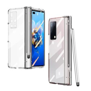 For Huawei Mate X2 Full Body Electroplating Hinge Phone Case with Stylus(Transparent) (OEM)