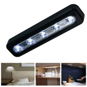 5 LEDs High Lighting Long Touch Light LED Night Light Pat Lamp(Black) (OEM)
