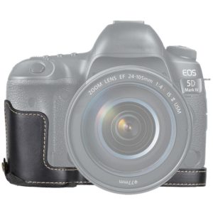 1/4 inch Thread PU Leather Camera Half Case Base for Canon EOS 5D Mark IV / 5D Mark III(Black) (OEM)