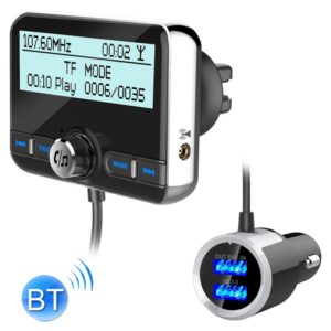 DAB002 Car DAB Dual USB Charging Smart Bluetooth Digital FM Transmitter MP3 Music Player Car Kit, Support Hands-Free Call & TF Card (OEM)