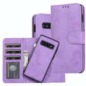 For Samsung Galaxy S10+ Retro 2 in 1 Detachable Magnetic Horizontal Flip TPU + PU Leather Case with Holder & Card Slots & Photo Frame & Wallet(Purple) (OEM)