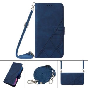 For Motorola Edge 20 Pro Crossbody 3D Embossed Flip Leather Phone Case(Blue) (OEM)