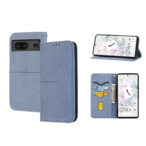 For Google Pixel 7 Woven Texture Stitching Magnetic PU Leather Phone Case(Grey) (OEM)