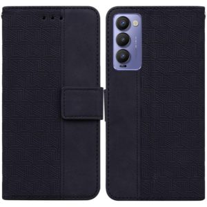 For Tecno Camon 18 / 18P Geometric Embossed Leather Phone Case(Black) (OEM)