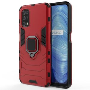 For OPPO Realme V5 5G PC + TPU Shockproof Protective Case with Magnetic Ring Holder(Red) (OEM)