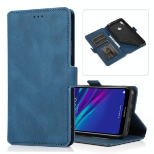 For Huawei Y6 (2019) Retro Magnetic Closing Clasp Horizontal Flip Leather Case with Holder & Card Slots & Photo Frame & Wallet(Navy Blue) (OEM)