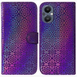 For OnePlus Nord N20 5G Colorful Magnetic Buckle Leather Phone Case(Purple) (OEM)