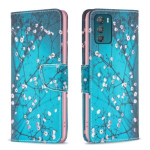 For Motorola Moto G42 4G Colored Drawing Pattern Leather Phone Case(Plum Blossom) (OEM)