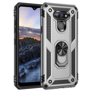 For LG Harmony 4 Shockproof TPU + PC Protective Case with 360 Degree Rotating Holder(Silver) (OEM)