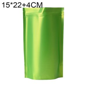 100 PCS/Set Matte Aluminum Foil Snack Stand-up Pouch, Size:15x22+4cm(Green) (OEM)