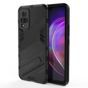 For vivo V21 Punk Armor 2 in 1 PC + TPU Shockproof Case with Invisible Holder(Black) (OEM)