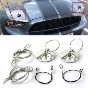 XH-6049 Car Universal Modified Racing Punch-free Aluminum Engine Hood Lock Cover(Silver) (OEM)