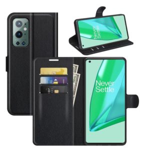 For OnePlus 9 Pro Litchi Texture Horizontal Flip Protective Case with Holder & Card Slots & Wallet(Black) (OEM)
