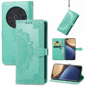 For Honor Magic3 Pro Mandala Flower Embossed Flip Leather Phone Case(Green) (OEM)