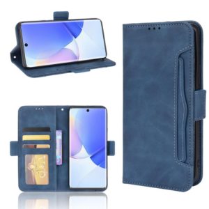 For Huawei nova 9 Skin Feel Calf Pattern Horizontal Flip Leather Phone Case with Holder & Card Slots & Photo Frame(Blue) (OEM)