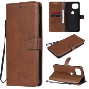 For Motorola Moto G 5G Plus Solid Color Horizontal Flip Protective Leather Case with Holder & Card Slots & Wallet & Photo Frame & Lanyard(Brown) (OEM)