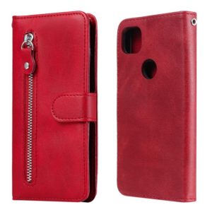 For Google Pixel 4a 4G Fashion Calf Texture Zipper Horizontal Flip Leather Case with Holder & Card Slots & Wallet(Red) (OEM)