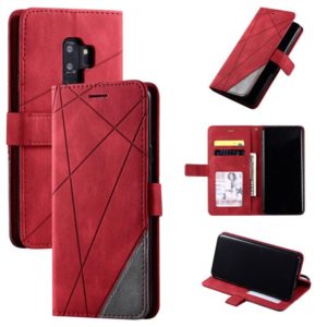 For Samsung Galaxy S9 Plus Skin Feel Splicing Horizontal Flip Leather Case with Holder & Card Slots & Wallet & Photo Frame(Red) (OEM)