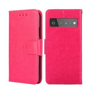 For Google Pixel 6 Pro Crystal Texture Leather Phone Case(Rose Red) (OEM)