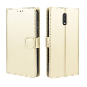 For Nokia 2.3 Retro Crazy Horse Texture Horizontal Flip Leather Case with Holder & Card Slots & Photo Frame(Gold) (OEM)