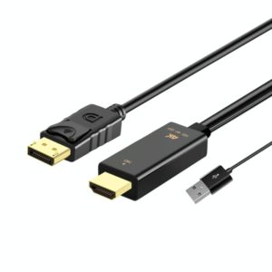 H147 HDMI Male + USB 2.0 Male to DisplayPort Male Adapter Cable, Length：1.8m (OEM)