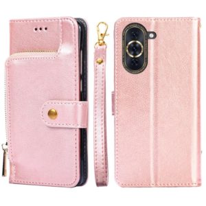 For Huawei nova 10 Pro Zipper Bag Leather Phone Case(Rose Gold) (OEM)