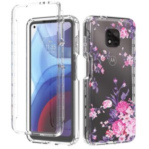 For Motorola Moto G Power (2021) 2 in 1 High Transparent Painted Shockproof PC + TPU Protective Case(Rose) (OEM)