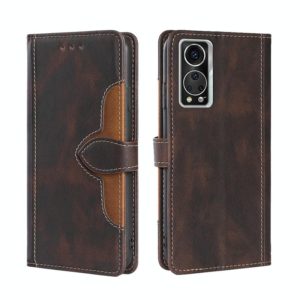 For ZTE Axon 30 5G Skin Feel Straw Hat Magnetic Buckle Leather Phone Case(Brown) (OEM)