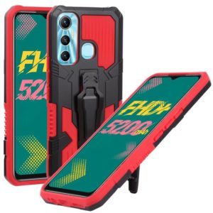 For Infinix Hot 11 Armor Warrior Shockproof PC + TPU Phone Case(Red) (OEM)