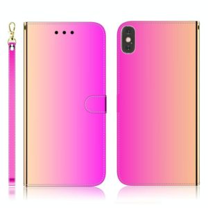 For iPhone XS Max Imitated Mirror Surface Horizontal Flip Leather Case with Holder & Card Slots & Wallet & Lanyard(Gradient Color) (OEM)