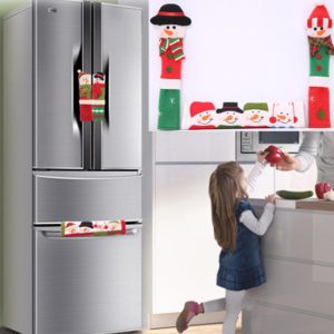 3 in 1 Christmas Style Cloth Fridge Microwave Oven Door Handle Cover Set, Size: 23*14cm (OEM)