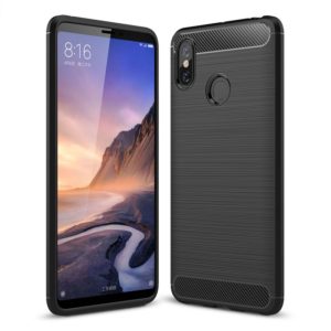 Brushed Texture Carbon Fiber Shockproof TPU Case for Xiaomi Mi Max 3(Black) (OEM)