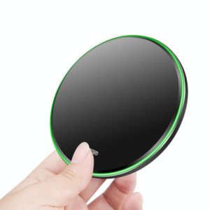 20W QI Metal Mirror Ultra-thin Wireless Charger(Black) (OEM)