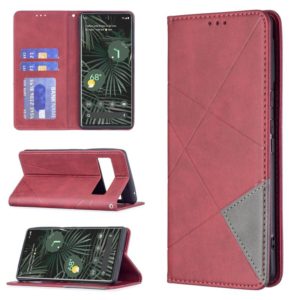 For Google Pixel 6 Pro Prismatic Invisible Magnetic Horizontal Flip Phone Leather Case with Holder & Card Slots & Photo Frame(Red) (OEM)