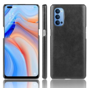 For Oppo Reno4 Shockproof Litchi Texture PC + PU Case(Black) (OEM)