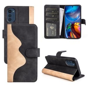 For Motorola Moto E32 4G Stitching Horizontal Flip Leather Phone Case(Black) (OEM)
