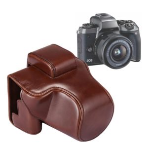 Full Body Camera PU Leather Case Bag with Strap for Canon EOS M5 (Coffee) (OEM)