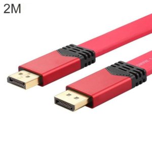 4K 60Hz DisplayPort 1.2 Male to DisplayPort 1.2 Male Aluminum Shell Flat Adapter Cable, Cable Length: 2m (Red) (OEM)
