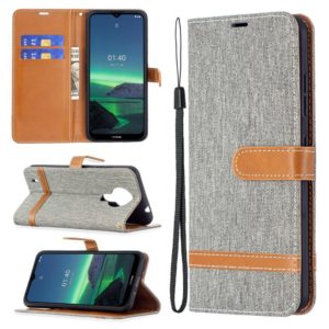 For Nokia 1.4 Color Matching Denim Texture Horizontal Flip Leather Case with Holder & Card Slots & Wallet & Lanyard(Grey) (OEM)