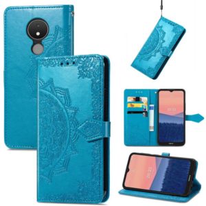 For Nokia C21 Mandala Flower Embossed Horizontal Flip Leather Phone Case(Blue) (OEM)
