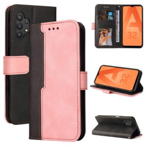 For Samsung Galaxy A32 5G Business Stitching-Color Horizontal Flip PU Leather Case with Holder & Card Slots & Photo Frame(Pink) (OEM)